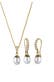 Schmuckset Elegant Perle Kristalle 925 Silber Gold