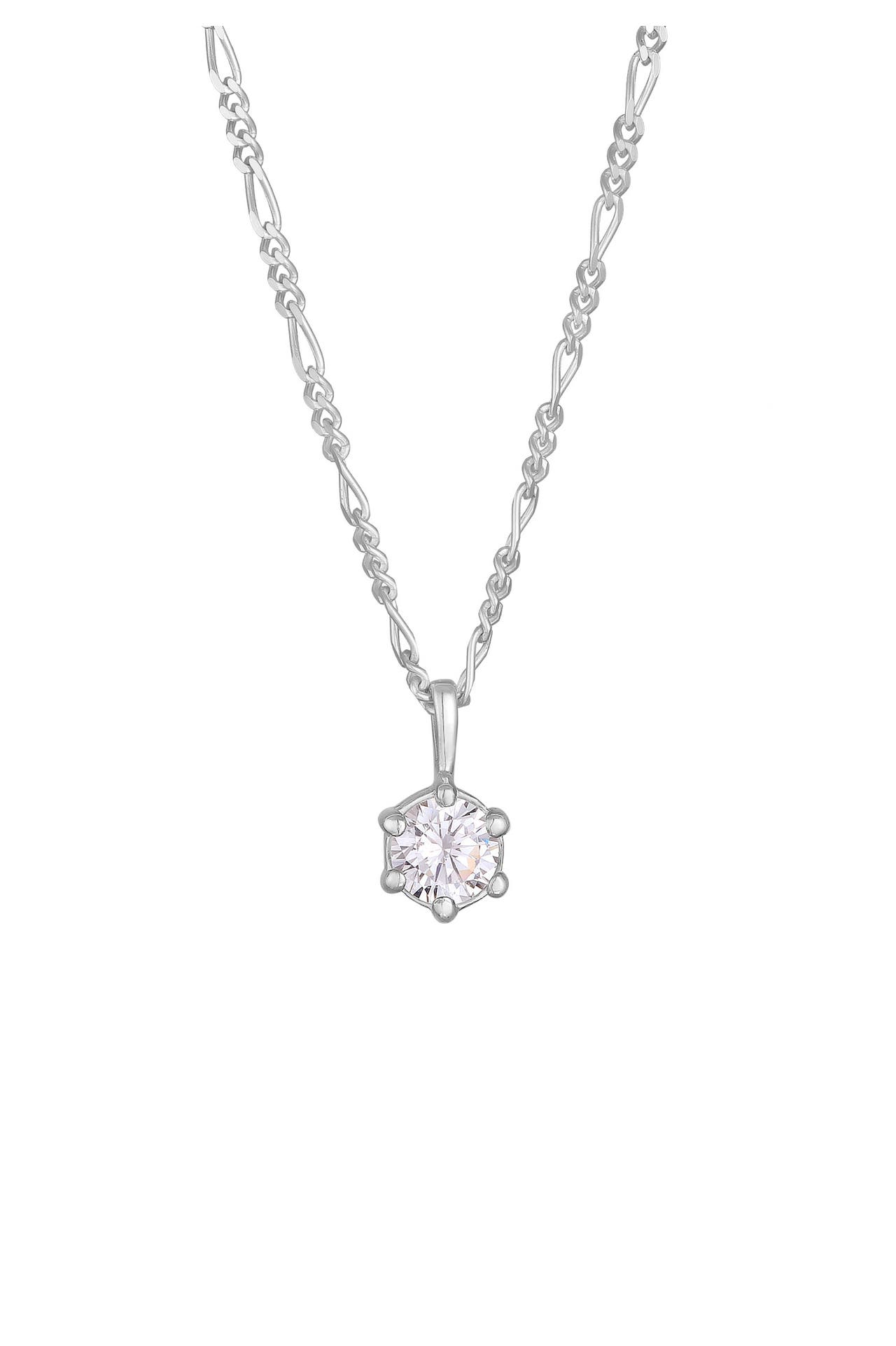 KUZZOI Kette Zirkonia Solitär 925 Sterling Silber Silber, Bild 1