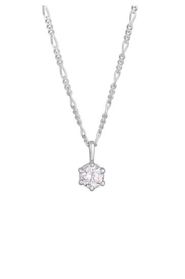 KUZZOI Kette Zirkonia Solitär 925 Sterling Silber Silber