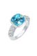 Ring Helblau 925 Sterling Silber, mit Kristallen von Swarovski® Silber