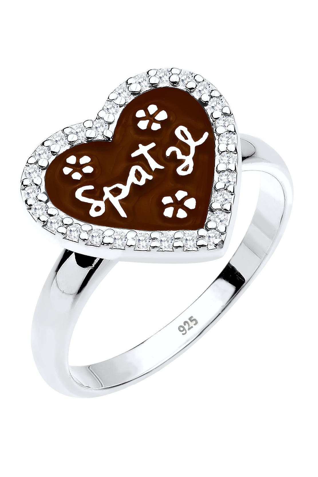 ELLI Ring Traditionell Herz Spatzl Zirkonia 925er Silber, Bild 1
