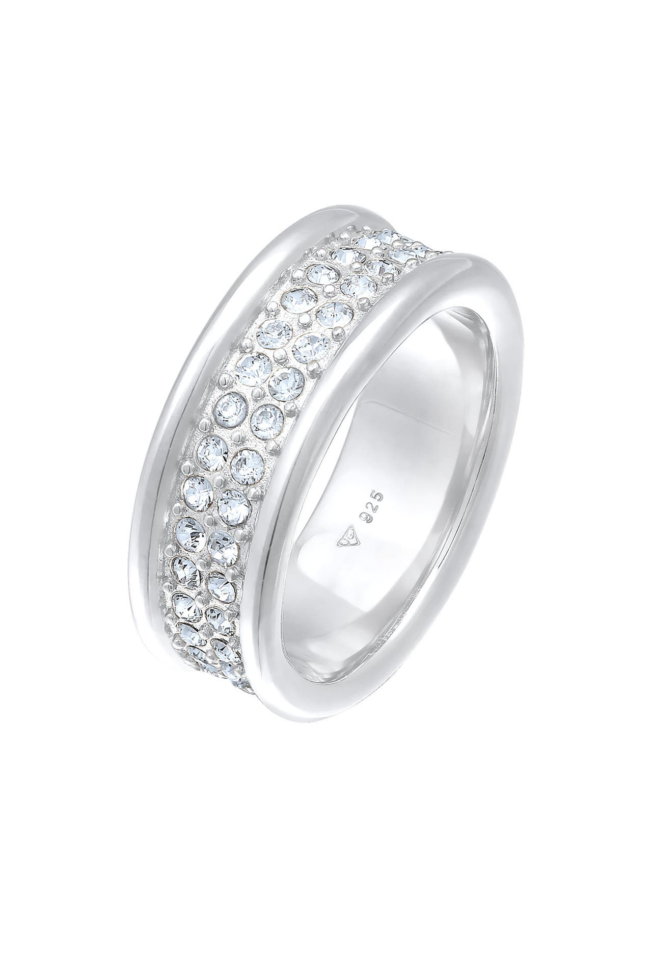 ELLI PREMIUM Ring Bandring Elegant 925 Silber, mit Kristallen von Swarovski® Silber, Bild 1