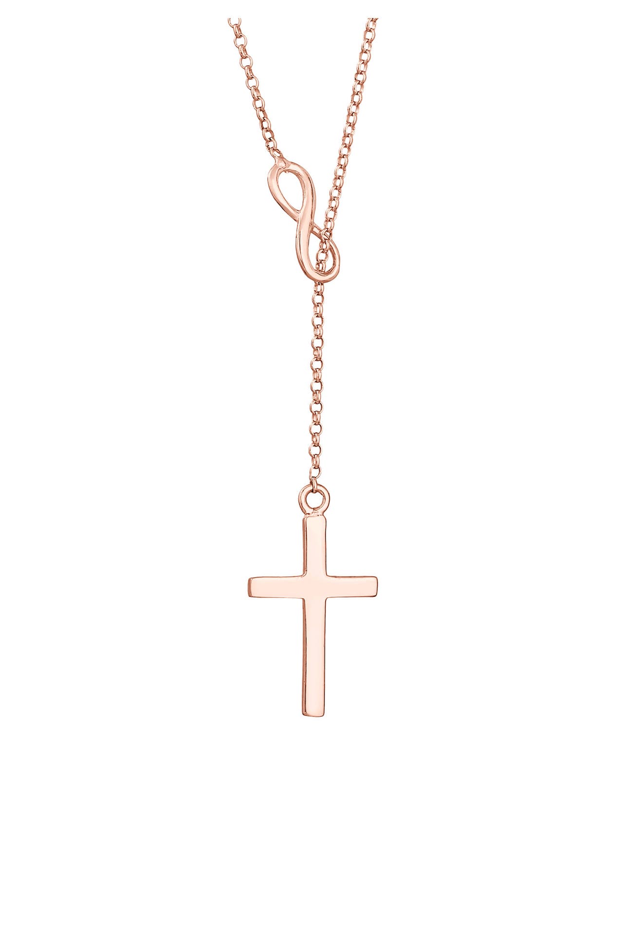 ELLI Kette Y-Kette mit Kreuz und Infinity Symbol 925 Silber Rosegold, Bild 1