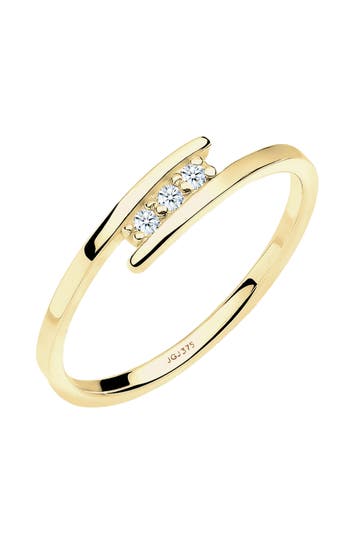 ELLI DIAMONDS Ring Verlobungsring Diamant Weiß Brillantschliff (0.045 ct) 375 Gelbgold Weiß