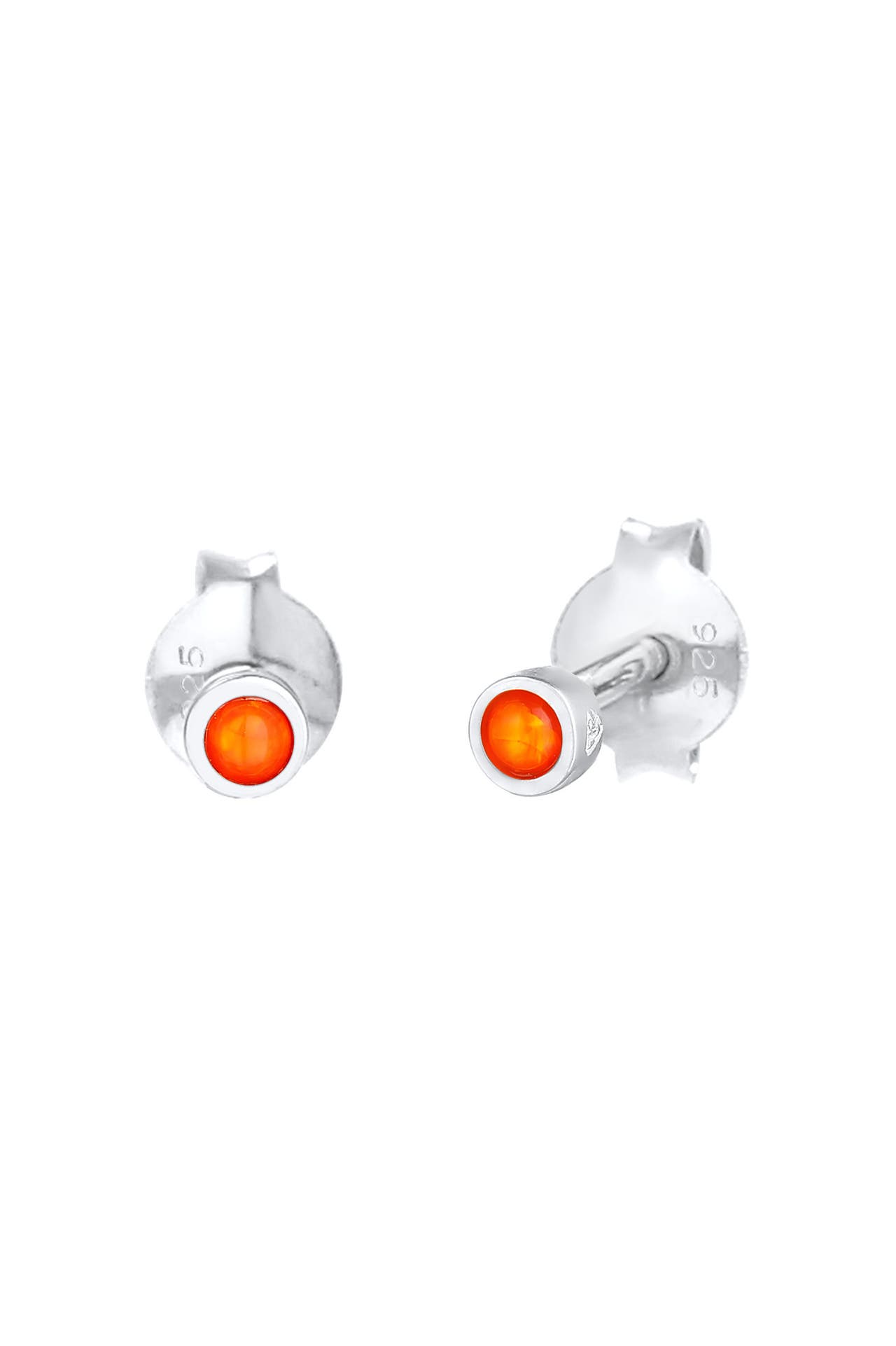 ELLI Ohrringe Stecker Rund Opal Synthetisch Orange 925 Silber Silber, Bild 1
