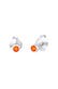 Ohrringe Stecker Rund Opal Synthetisch Orange 925 Silber Silber