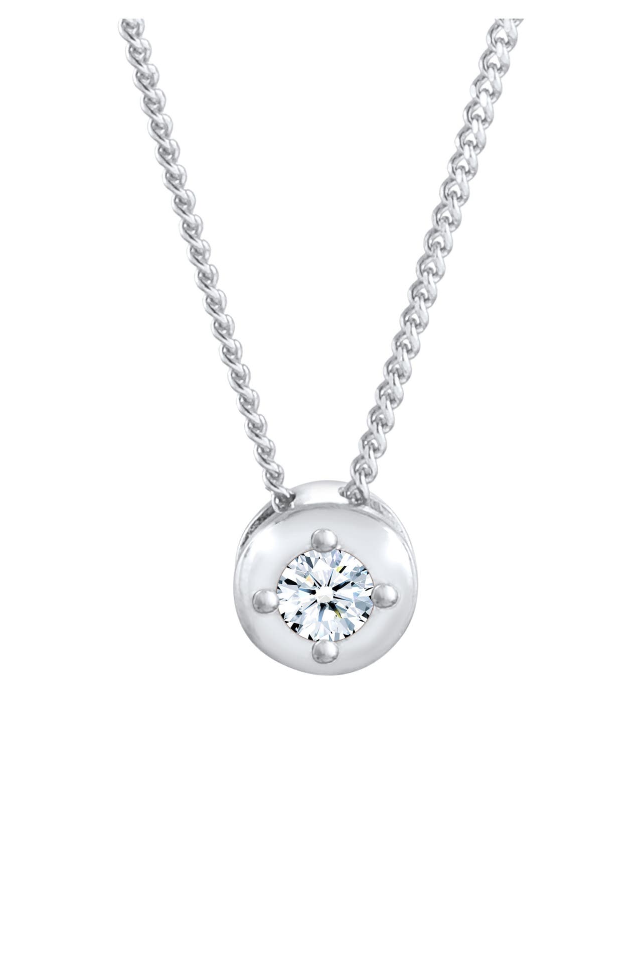 ELLI DIAMONDS Kette Diamant 0.11ct. Solitär Klassik Glanz 925 Silber Silber, Bild 1