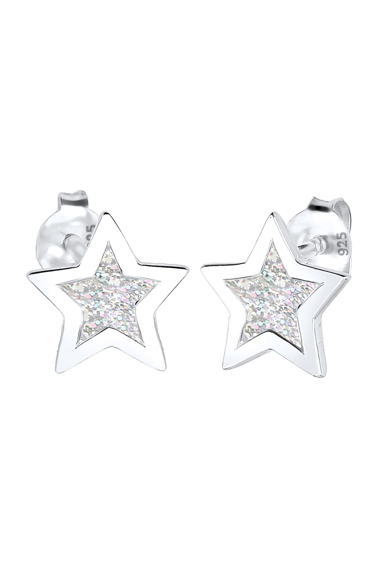 ELLI Ohrringe Stecker Stern Trend Astro 925 Silber Grau, Bild 1