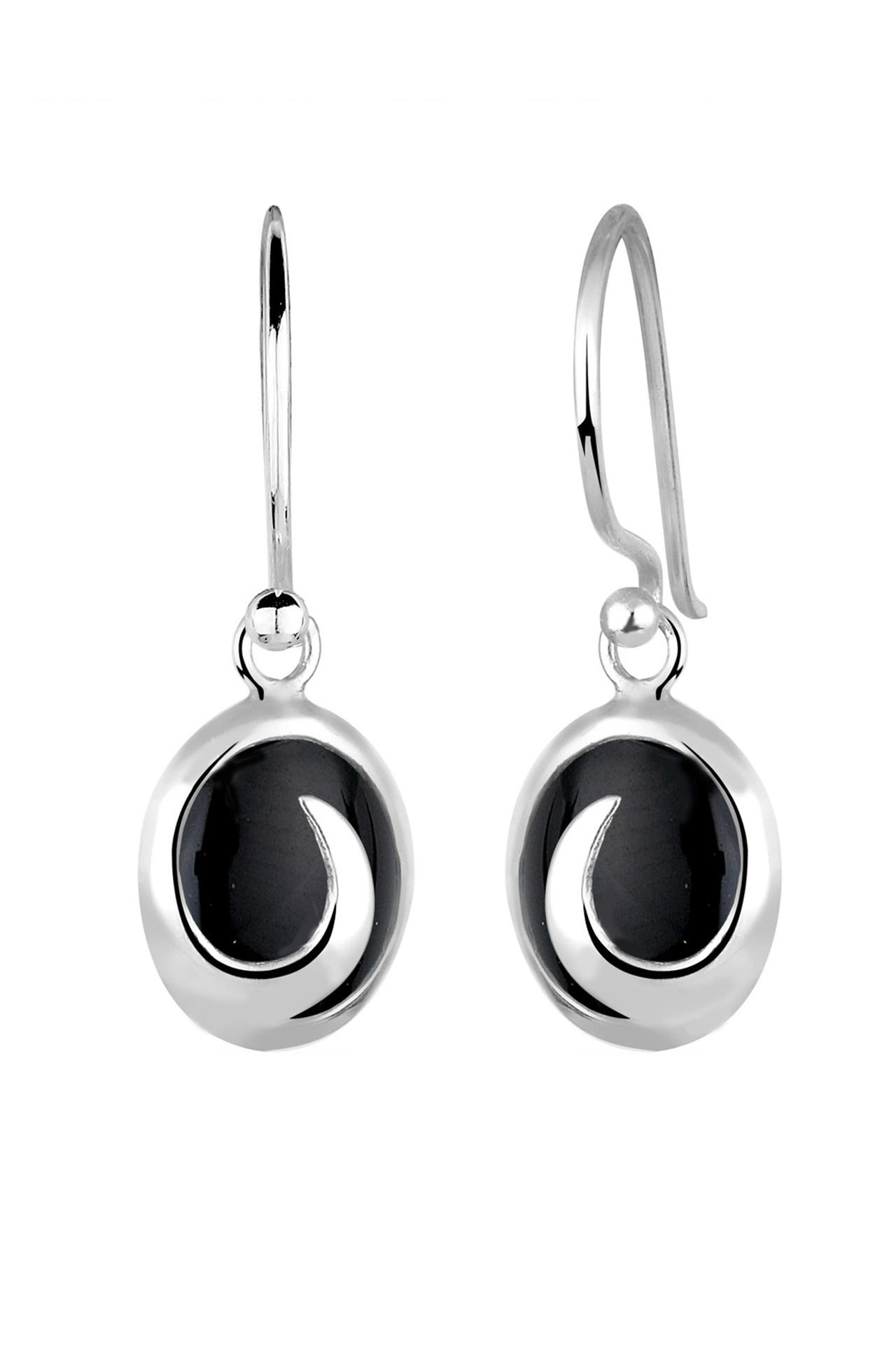 ELLI Ohrringe Onyx Wellen Edelstein 925 Silber Schwarz, Bild 1