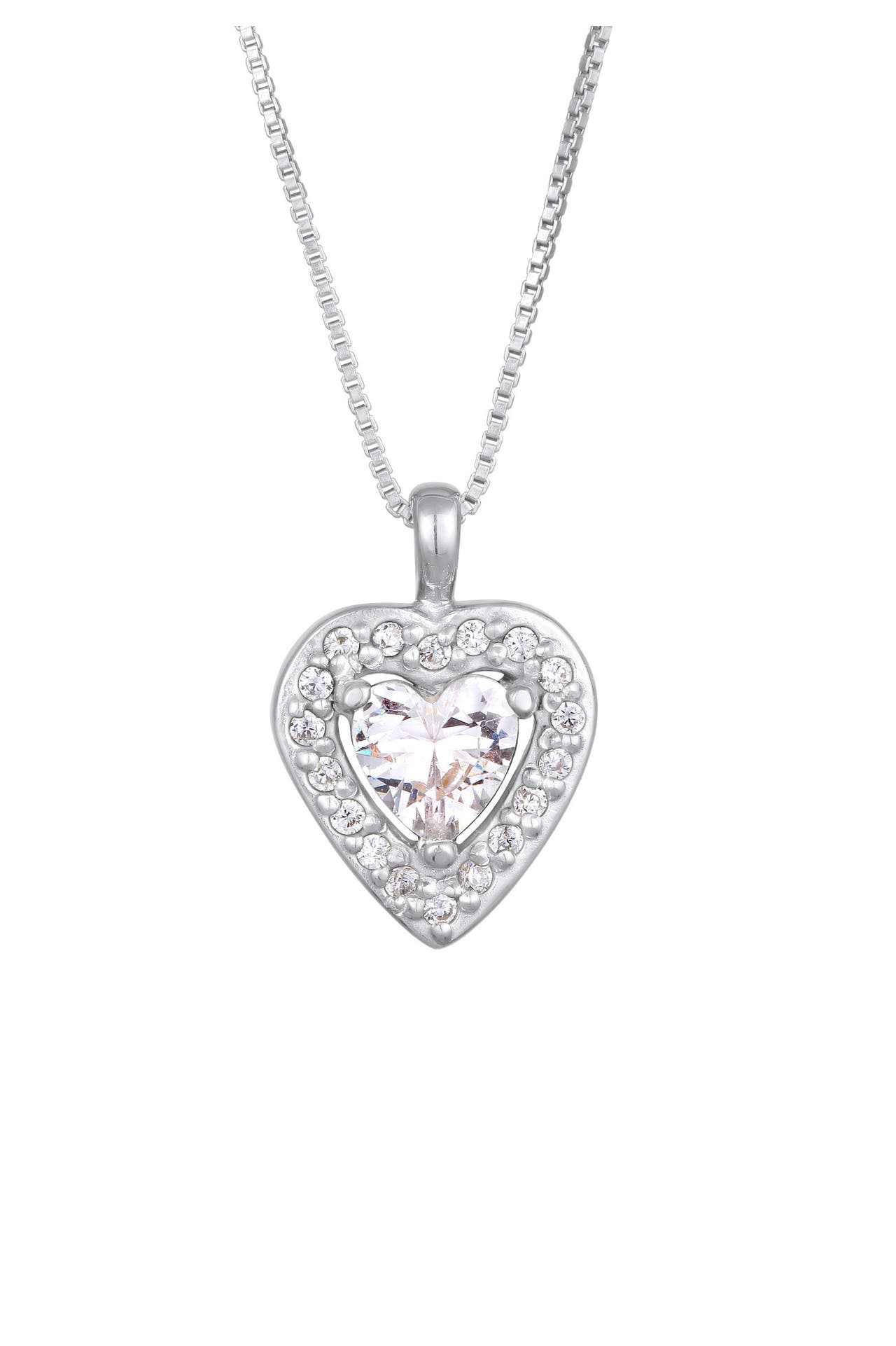 ELLI Kette Herz Zirkonia Anhänger Liebe 925 Silber Silber, Bild 1
