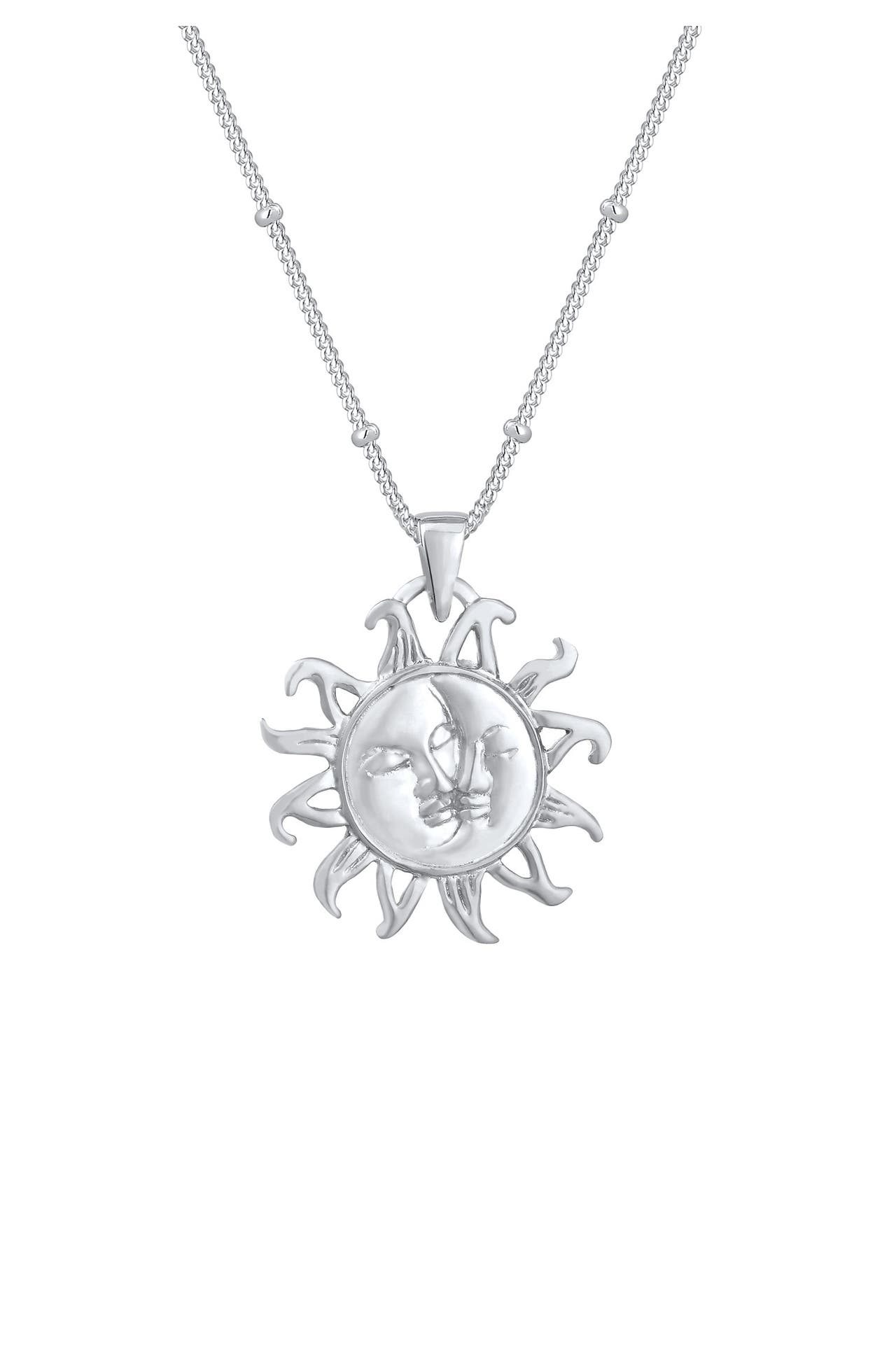 ELLI Kette Sonne Mond mit Kugelkette 925er Silber Silber, Bild 1