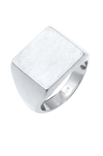 ELLI Ring Siegelring Quadrat 925 Sterling Silber Silber