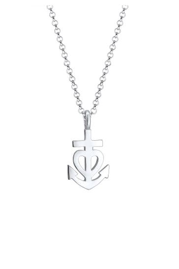 ELLI Kette Anker Herz Kreuz 925 Sterling Silber Silber