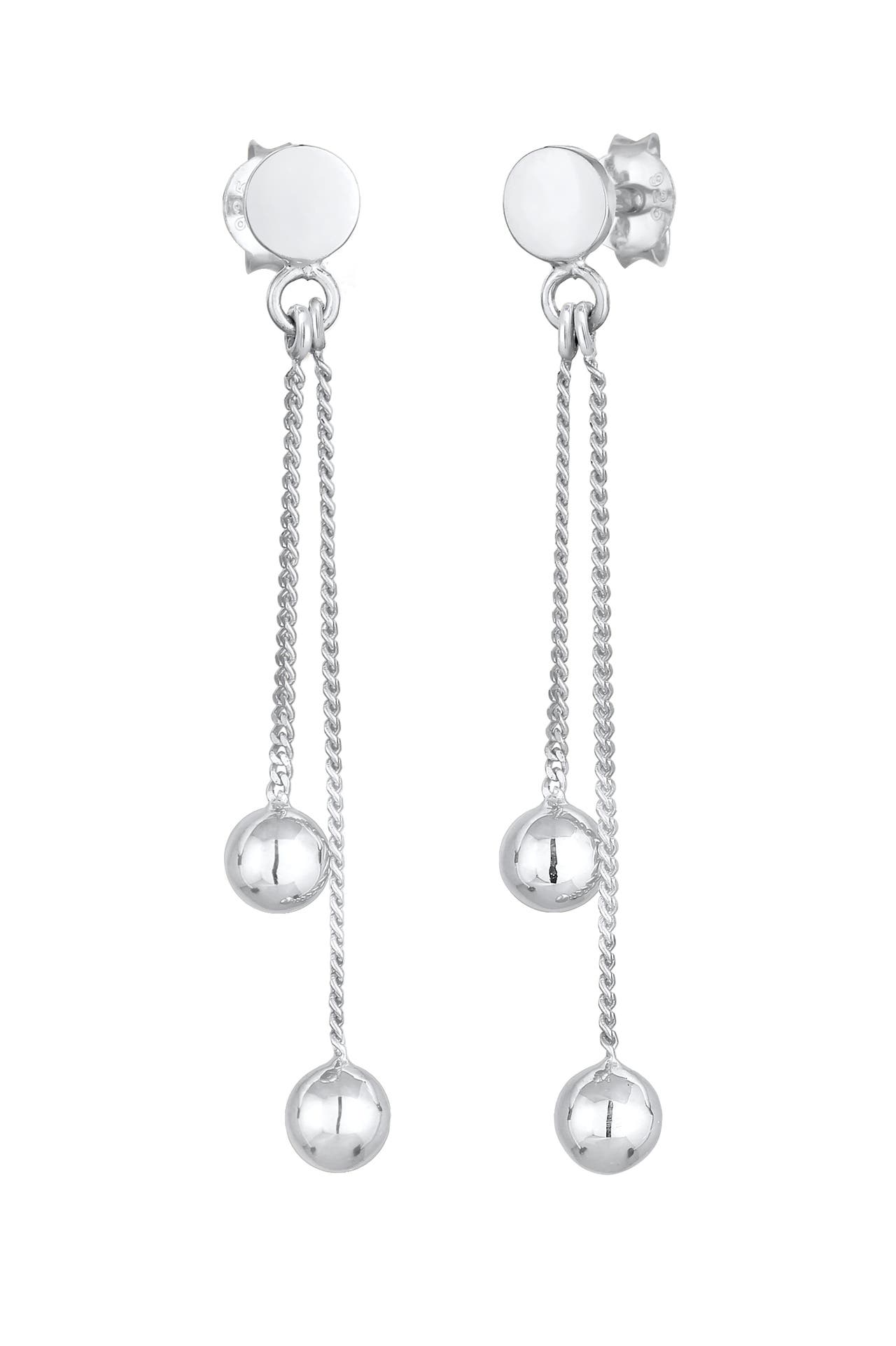 ELLI Ohrringe Stecker Plättchen Kugel Kette Geo Style 925 Silber Silber, Bild 1