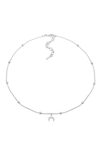 ELLI Kette Choker Anhänger Halbmond 925 Sterling Silber Silber