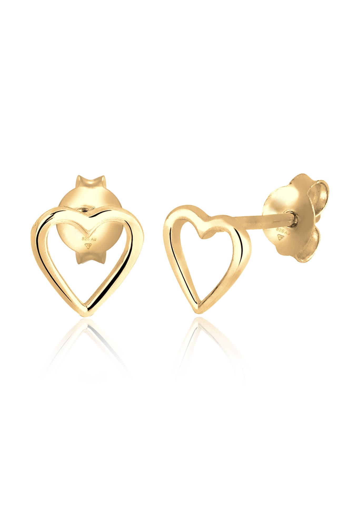 ELLI Ohrringe Herz Basic Liebe Filigran Hochwertig 925 Silber Gold, Bild 1