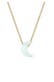 Kette Sichel Synthetischer Opal 925 Sterling Silber vergoldet Gold