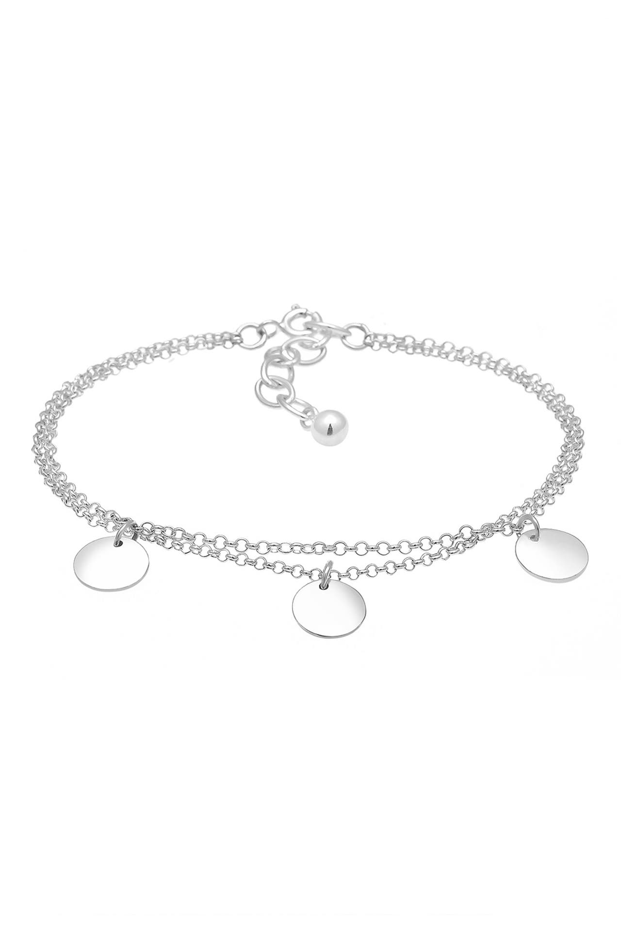 ELLI Armband 2-reihig mit Plättchen 925 Silber Silber, Bild 1
