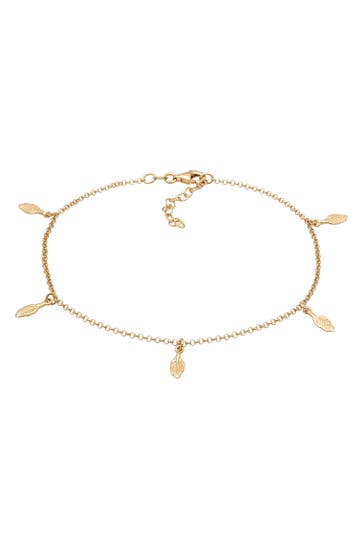 ELLI Fusskettchen Feder Boho 925 Sterling Silber Gold