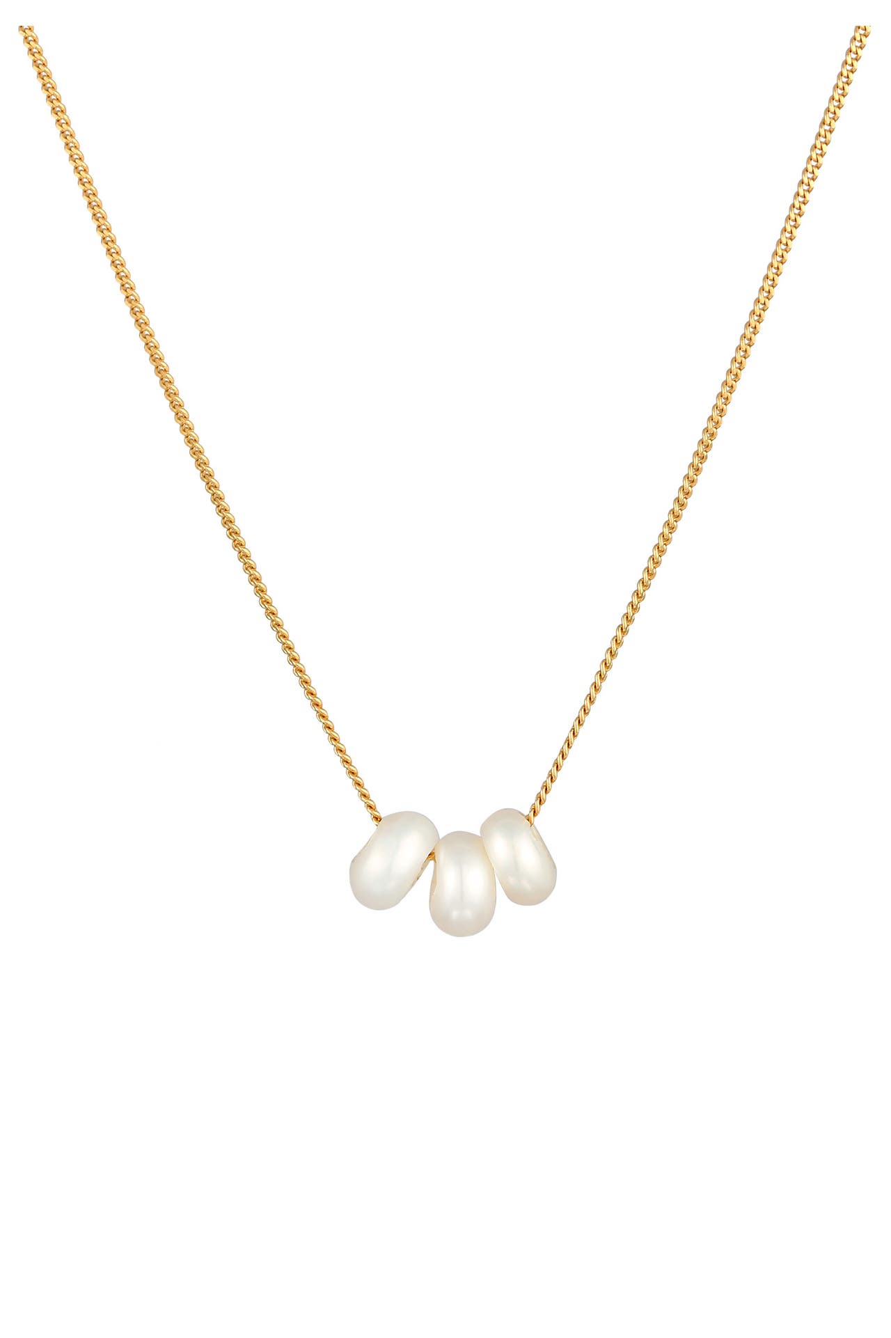 ELLI Kette Süßwasserperlen Bead 925 Silber Gold, Bild 1