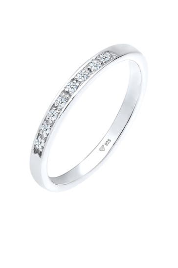 ELLI DIAMONDS Ring Diamant (0.04 ct) Verlobung Beisteckring Silber