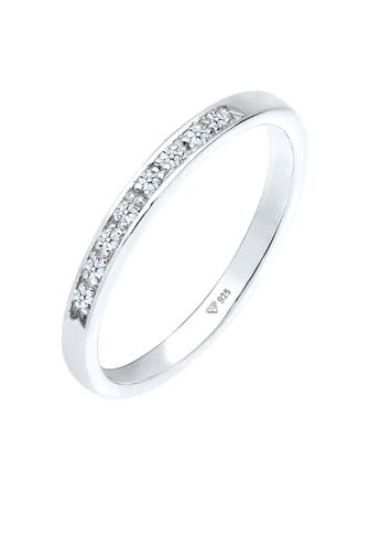 ELLI DIAMONDS Ring Diamant (0.04 ct) Verlobung Beisteckring Silber Weiß