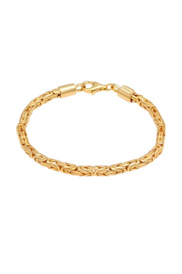 KUZZOI Armband Königskette Massiv 925 Silber Gold