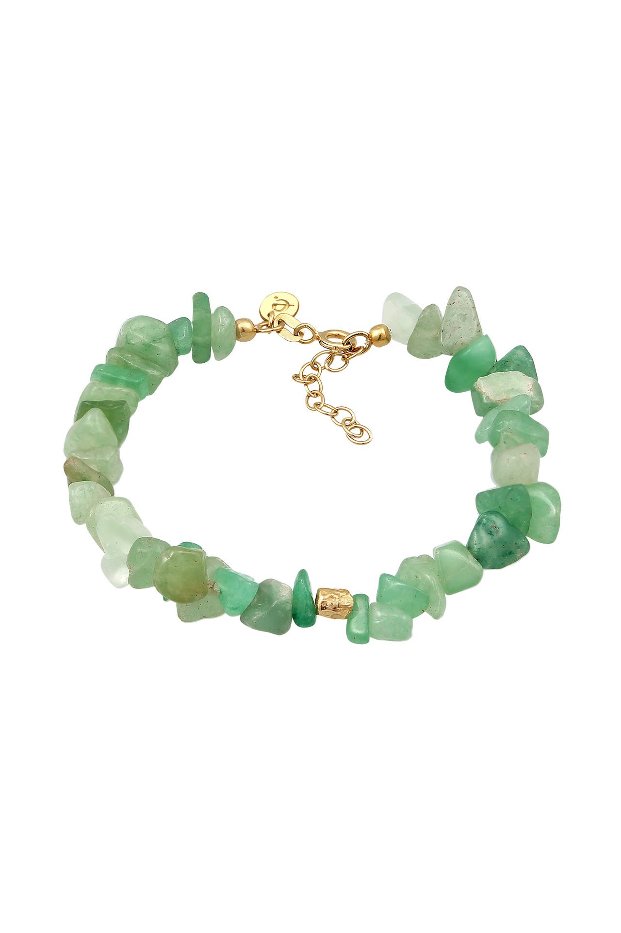 ELLI PREMIUM Armband Aventurin Naturstein 925 Silber vergoldet Gold, Bild 1