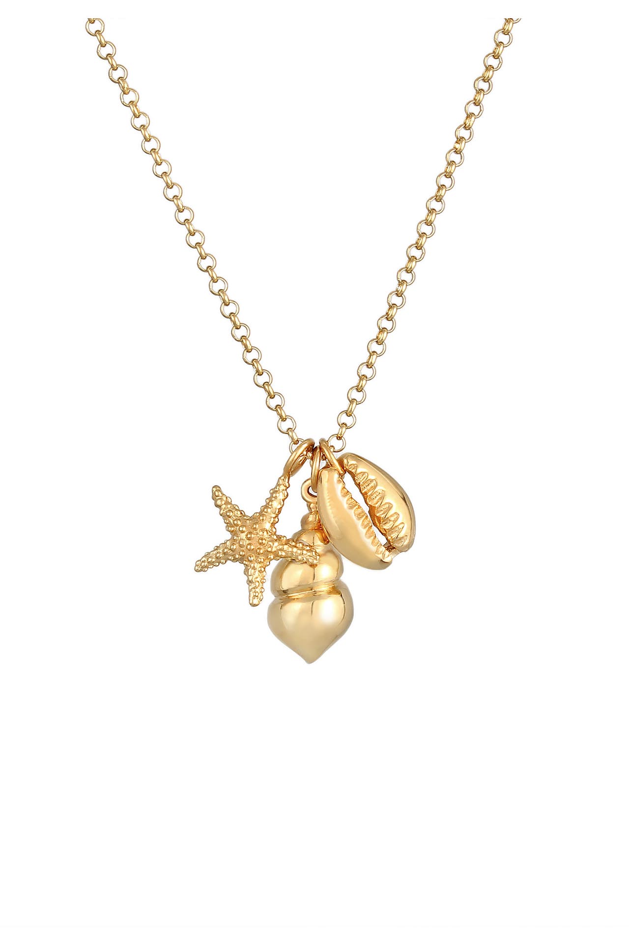 ELLI Kette Seestern Muschel Anhänger Maritim 25 Silber Gold, Bild 1