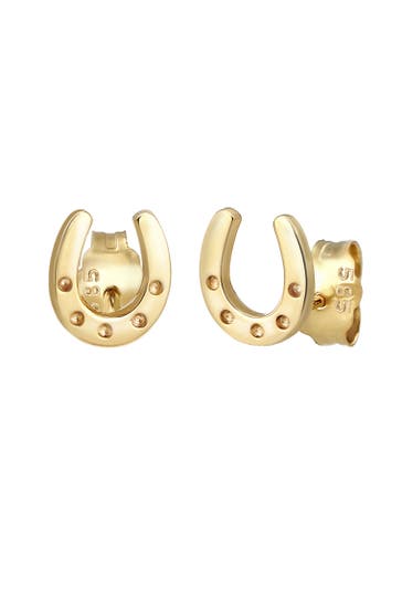 ELLI PREMIUM Ohrringe Ohrstecker Hufeisen 585 Gelbgold Gold
