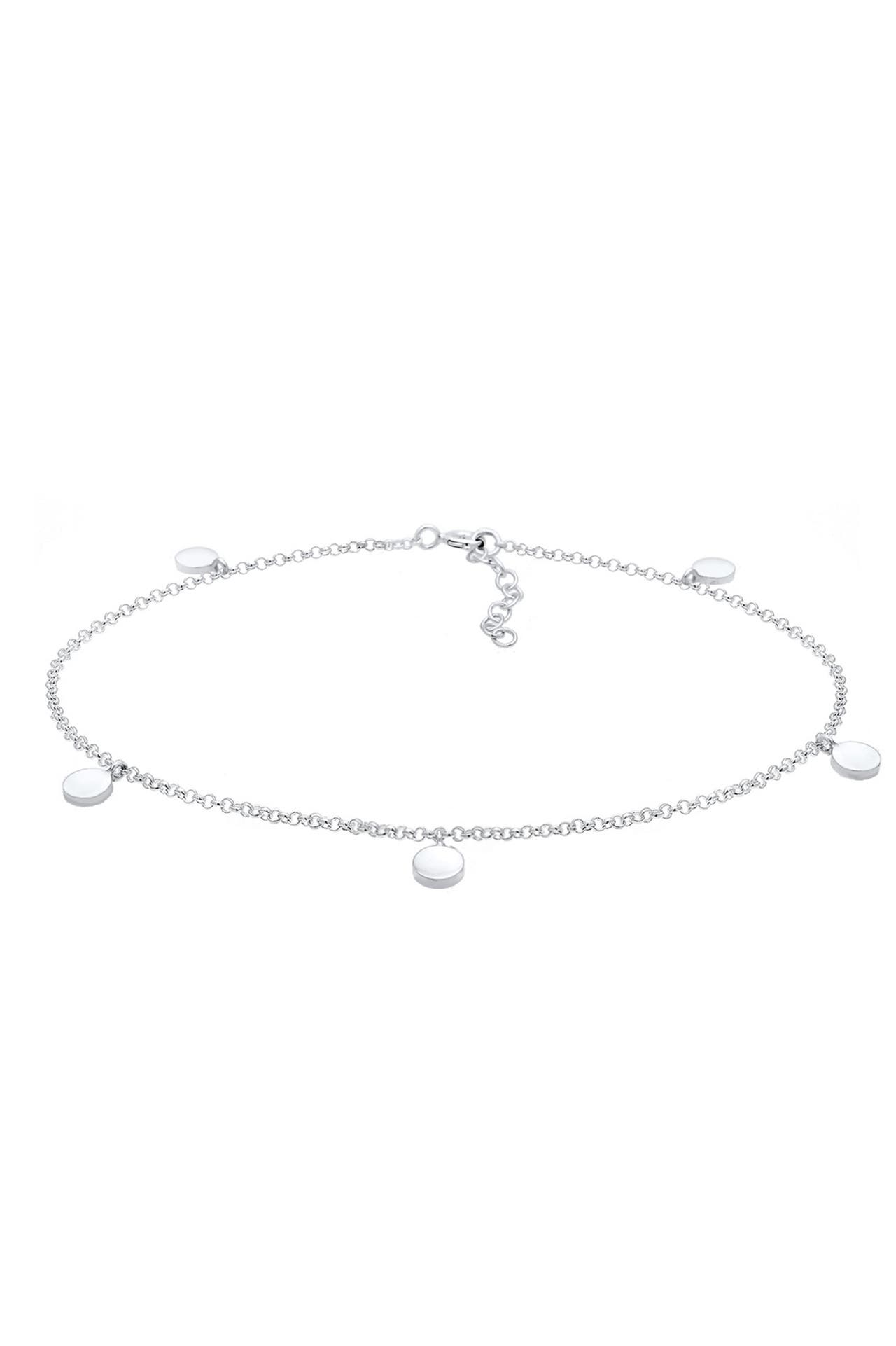 ELLI Fusskettchen Fußkette mit Plättchen Sommer 925er Silber Silber, Bild 1
