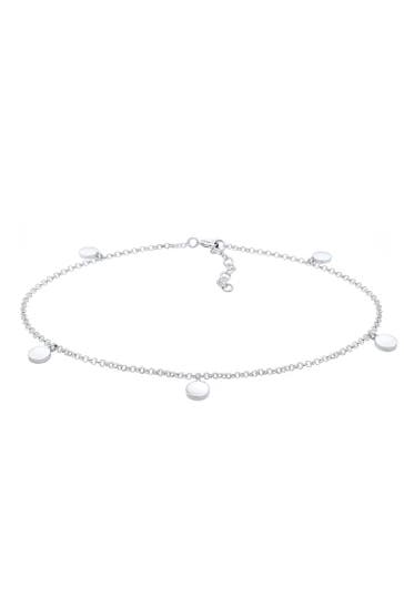ELLI Fusskettchen Fußkette mit Plättchen Sommer 925er Silber Silber