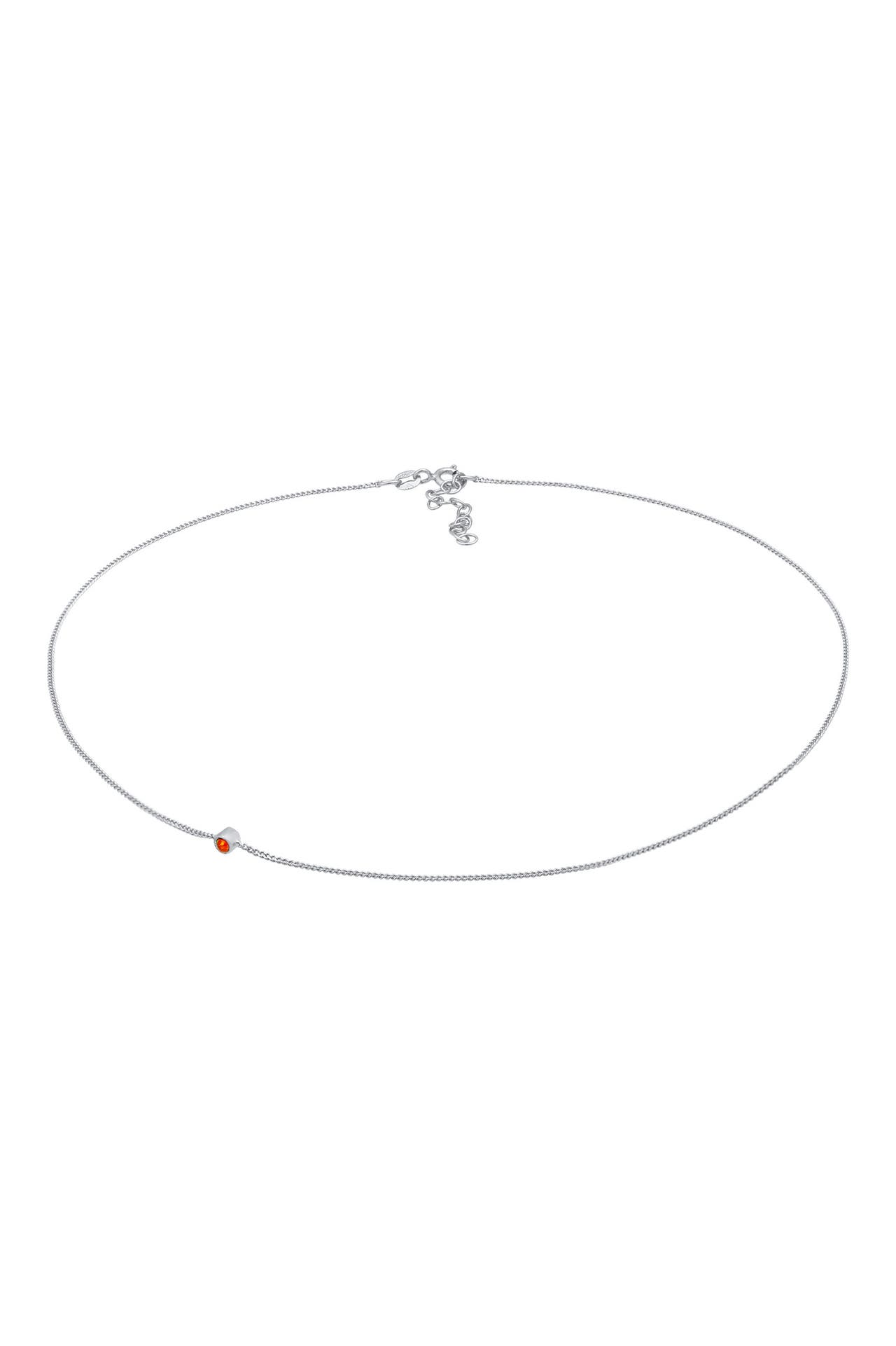 ELLI Kette Choker Synthetischer Opal Anhänger Trend 925 Silber Silber, Bild 1