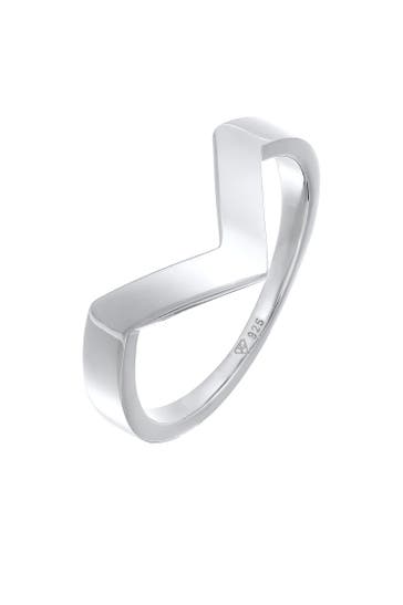ELLI PREMIUM Ring V-Form Basic 925 Silber Unisex