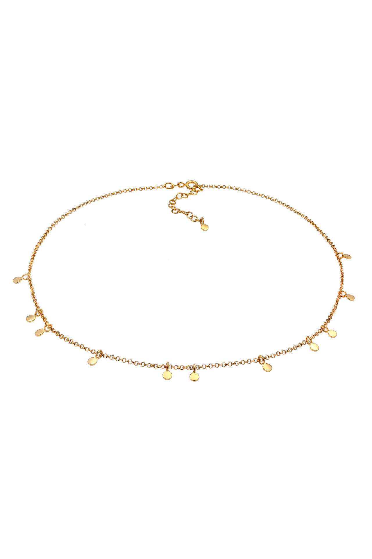 ELLI Kette Choker Plättchen Coin Geo Kreis Basic 925 Silber Gold, Bild 1
