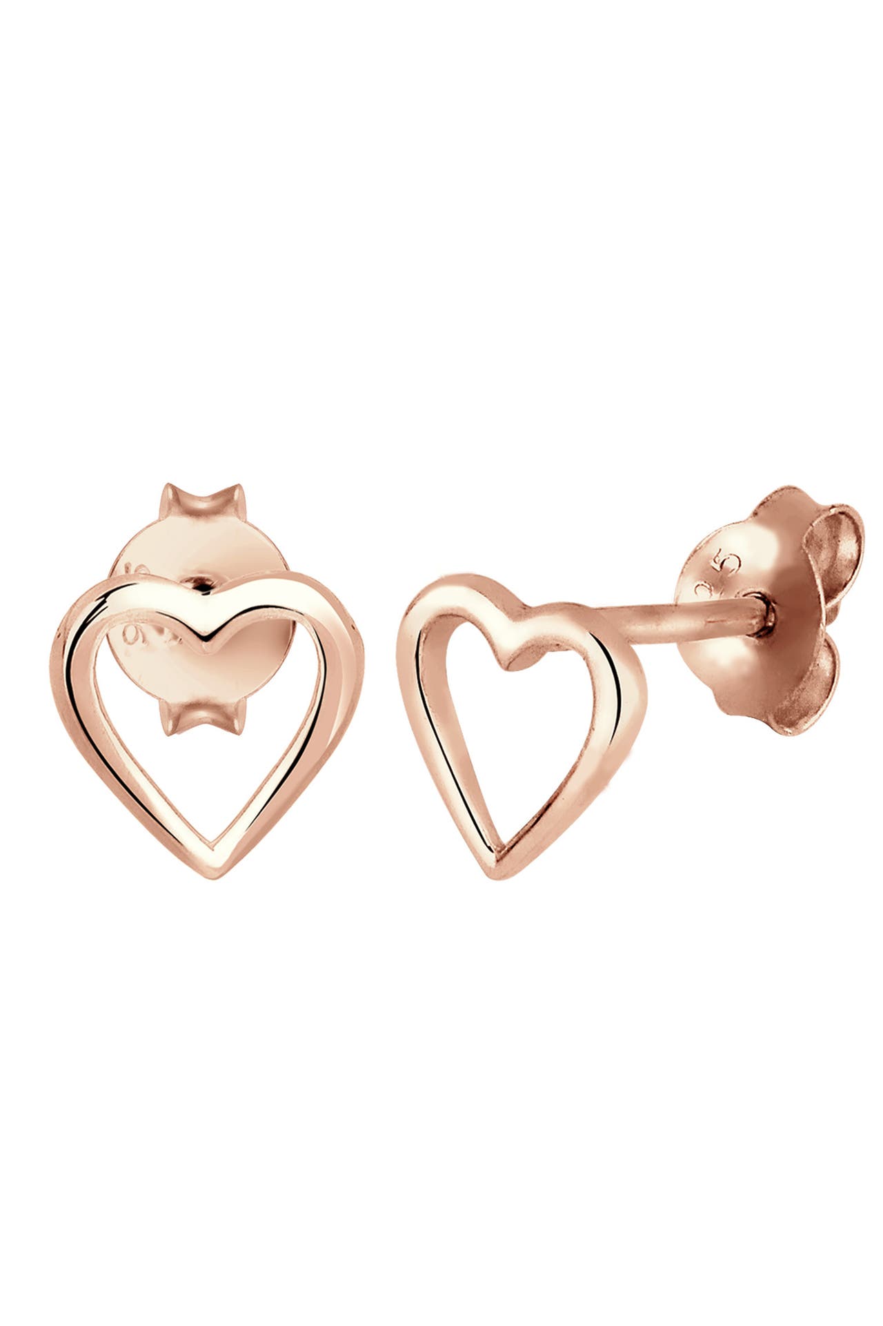 ELLI Ohrringe Herz Basic Liebe Filigran Hochwertig 925 Silber Rosegold, Bild 1