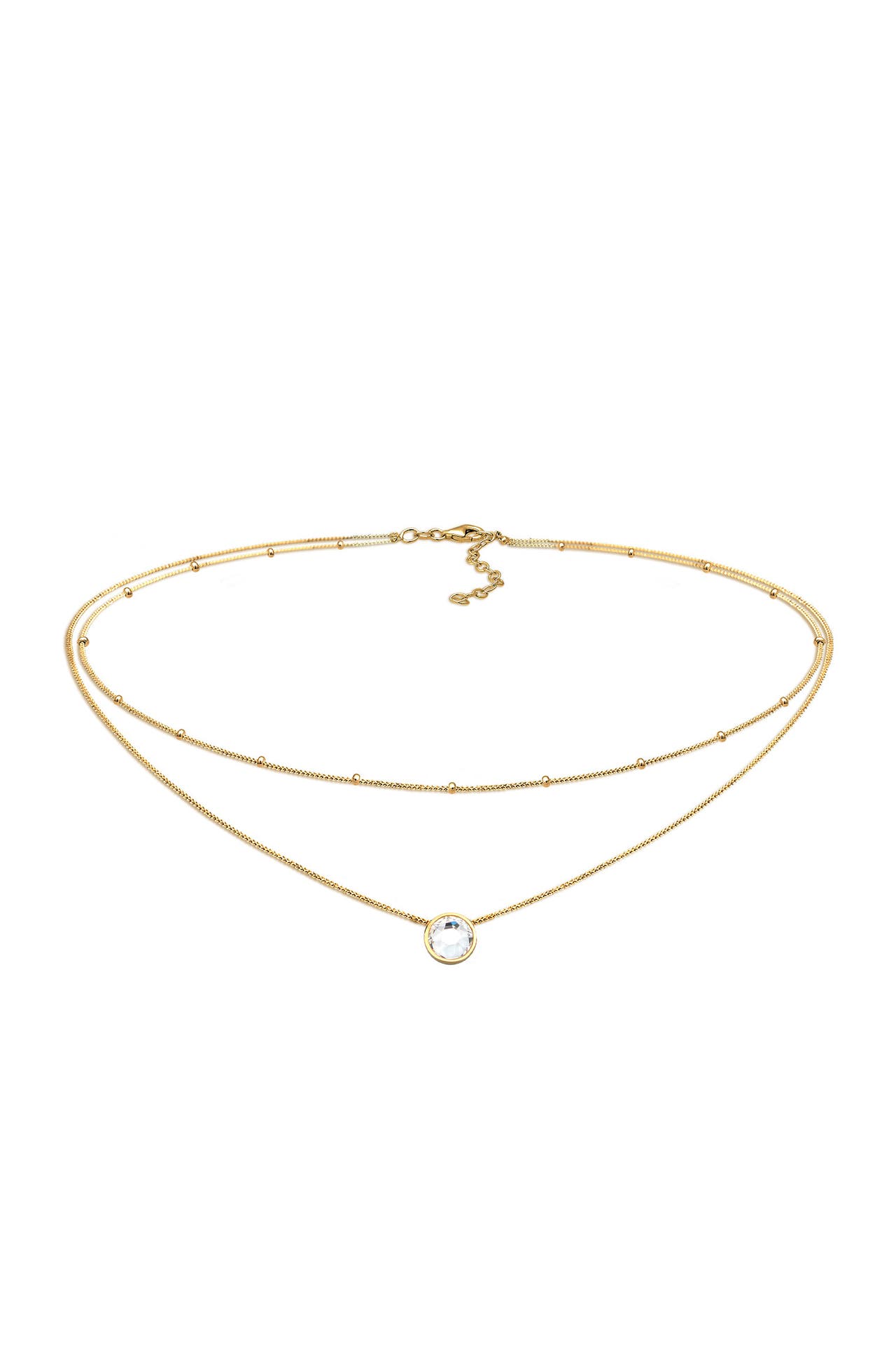 ELLI Kette Choker Layer Kugelkette 925 Silber, mit Kristallen von Swarovski® Gold, Bild 1