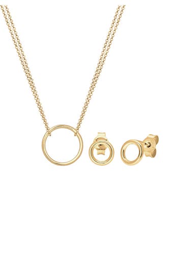 ELLI Schmuckset Kreis 925 Sterling Silber vergoldet Gold