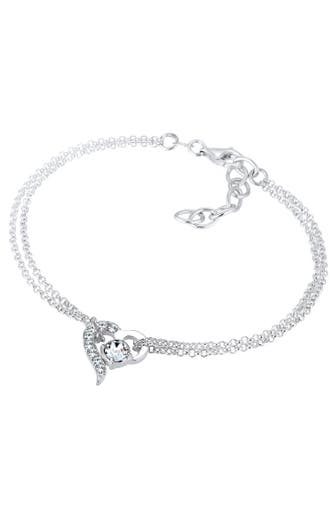 ELLI Armband Herz Liebe 925 Silber, mit Kristallen von Swarovski® Silber