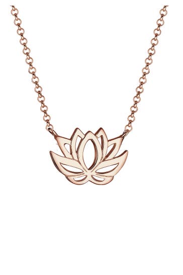 ELLI Kette mit Lotusblume Blüte Glücksbringer 925 Silber Rosegold