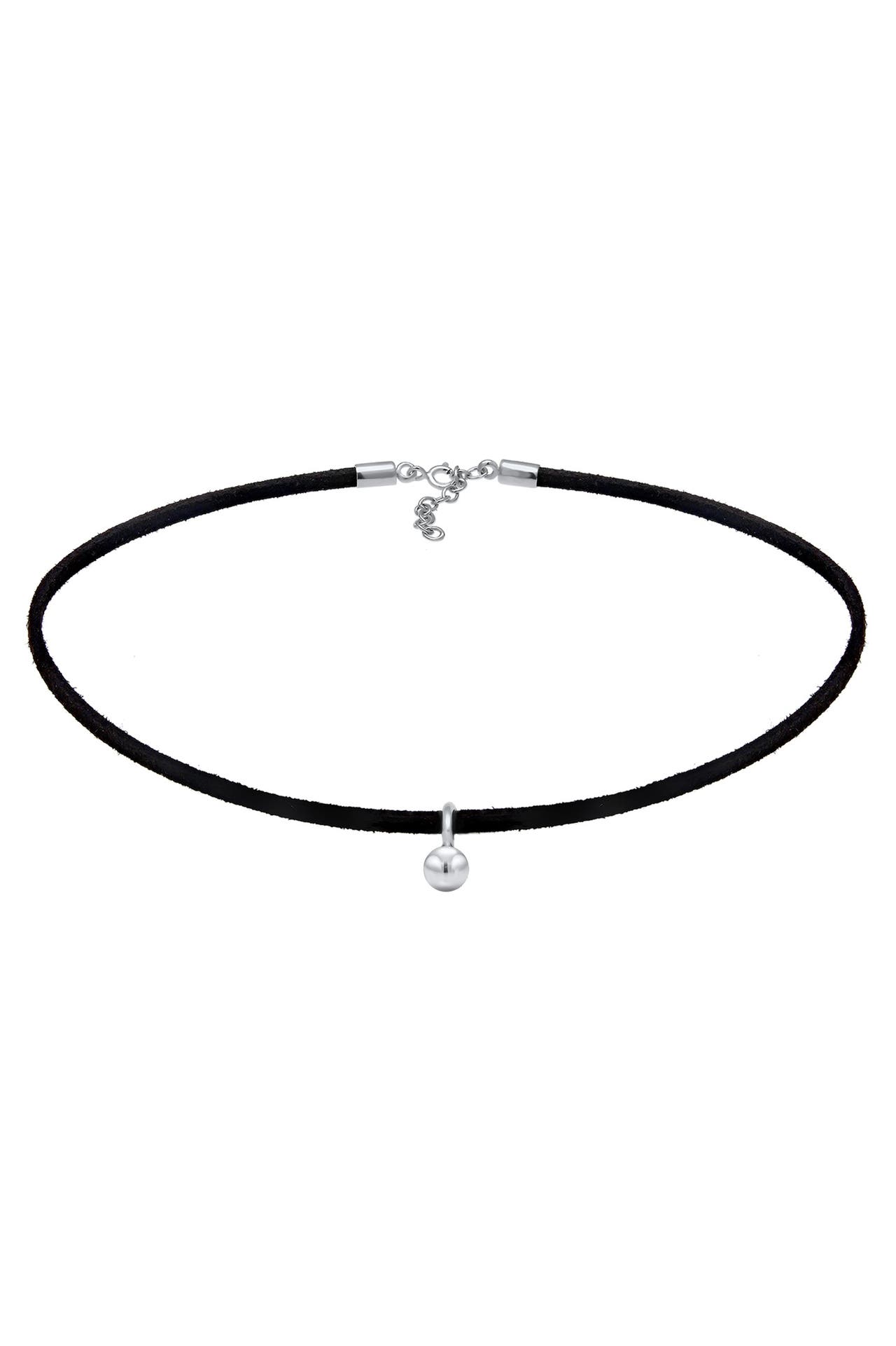 ELLI Kette Choker Velour Schwarz mit Anhänger Kugel Silber Silber, Bild 1