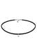 Kette Choker Velour Schwarz mit Anhänger Kugel Silber Silber