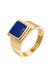 Ring Siegelring Quadrat 925 Silber Gold