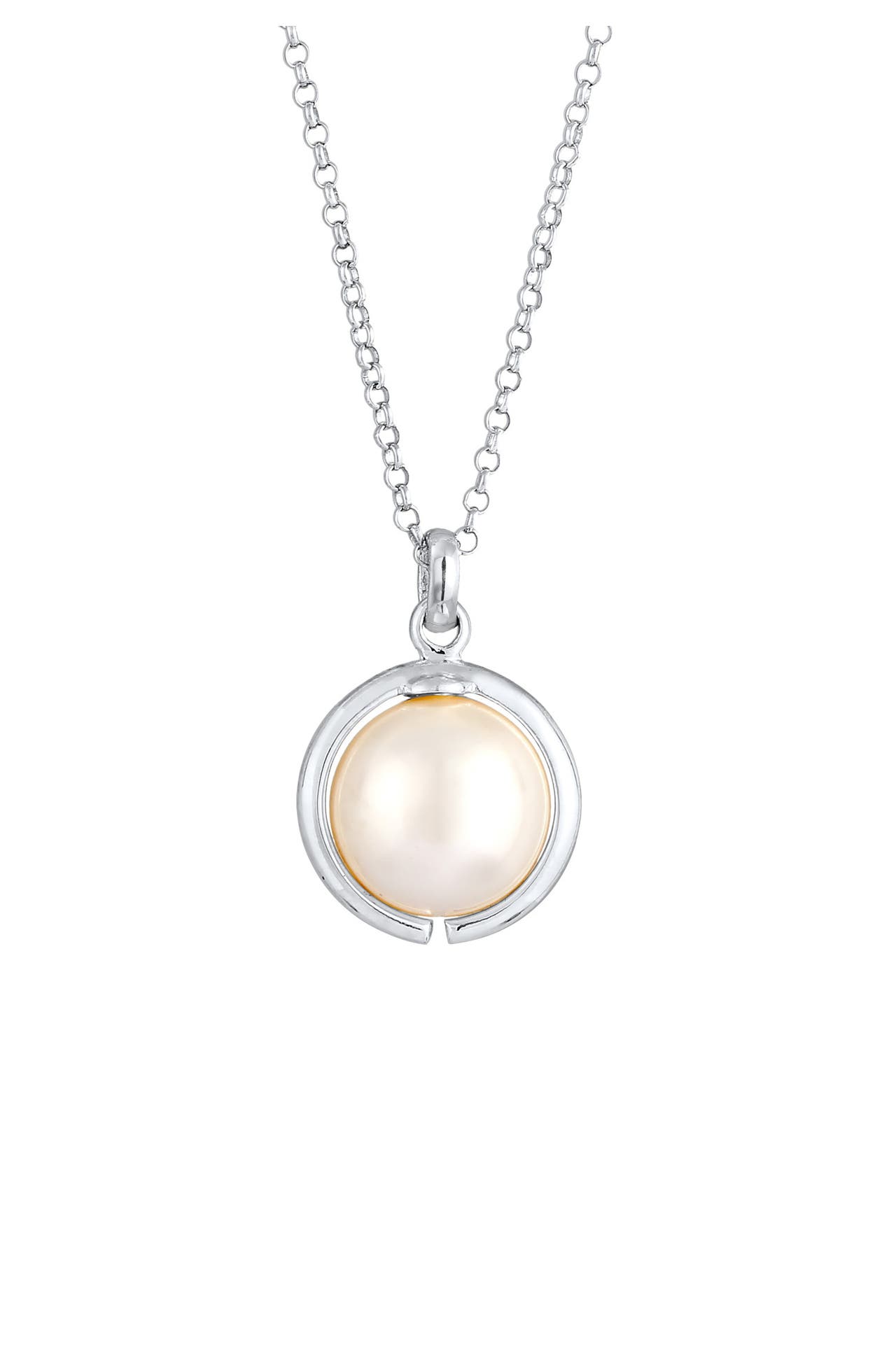 ELLI Kette Synthetische Perle Rund Klassik 925 Silber Silber, Bild 1