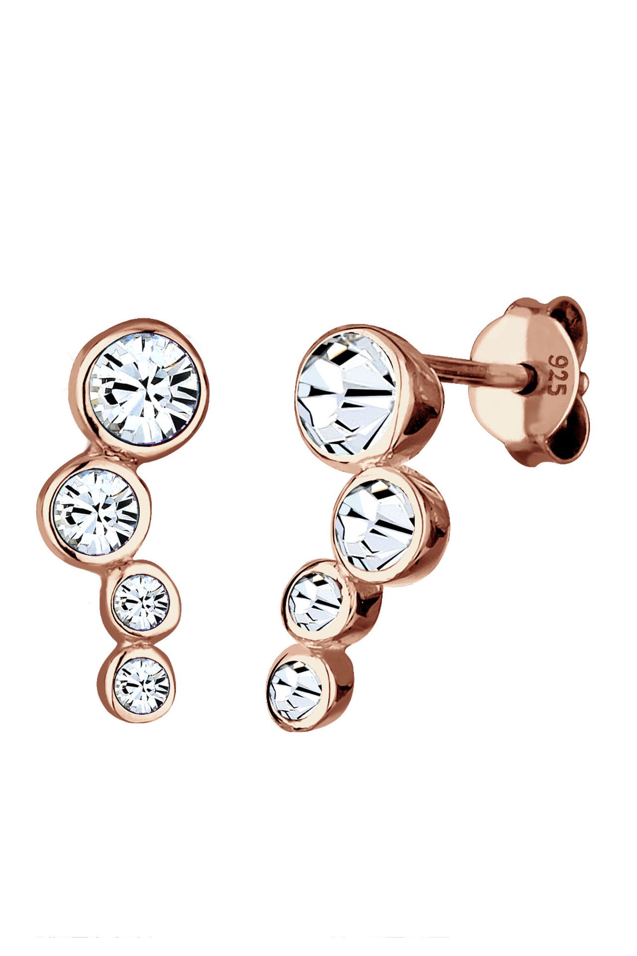 ELLI Ohrringe Ohrstecker mit Kristallen von Swarovski® 925 Sterling Silber Rosegold, Bild 1
