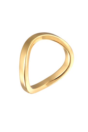 ELLI Ring Bandring Stapelring Welle Goldfarben für Damen Gold