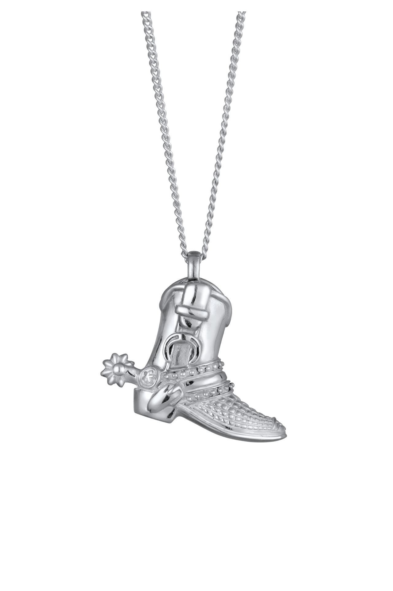 KUZZOI Kette Western Cowboy Stiefel Anhänger 925 Sterling Silver Silber, Bild 1