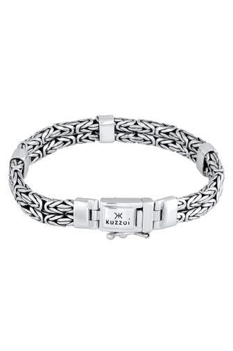 KUZZOI Armband Herren Trend Königskette Oxidiert 925 Silber Silber