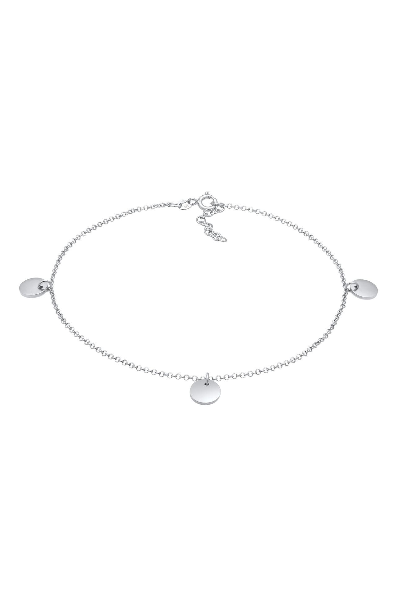 ELLI Fusskettchen Plättchen Boho Style 925 Silber Silber, Bild 1