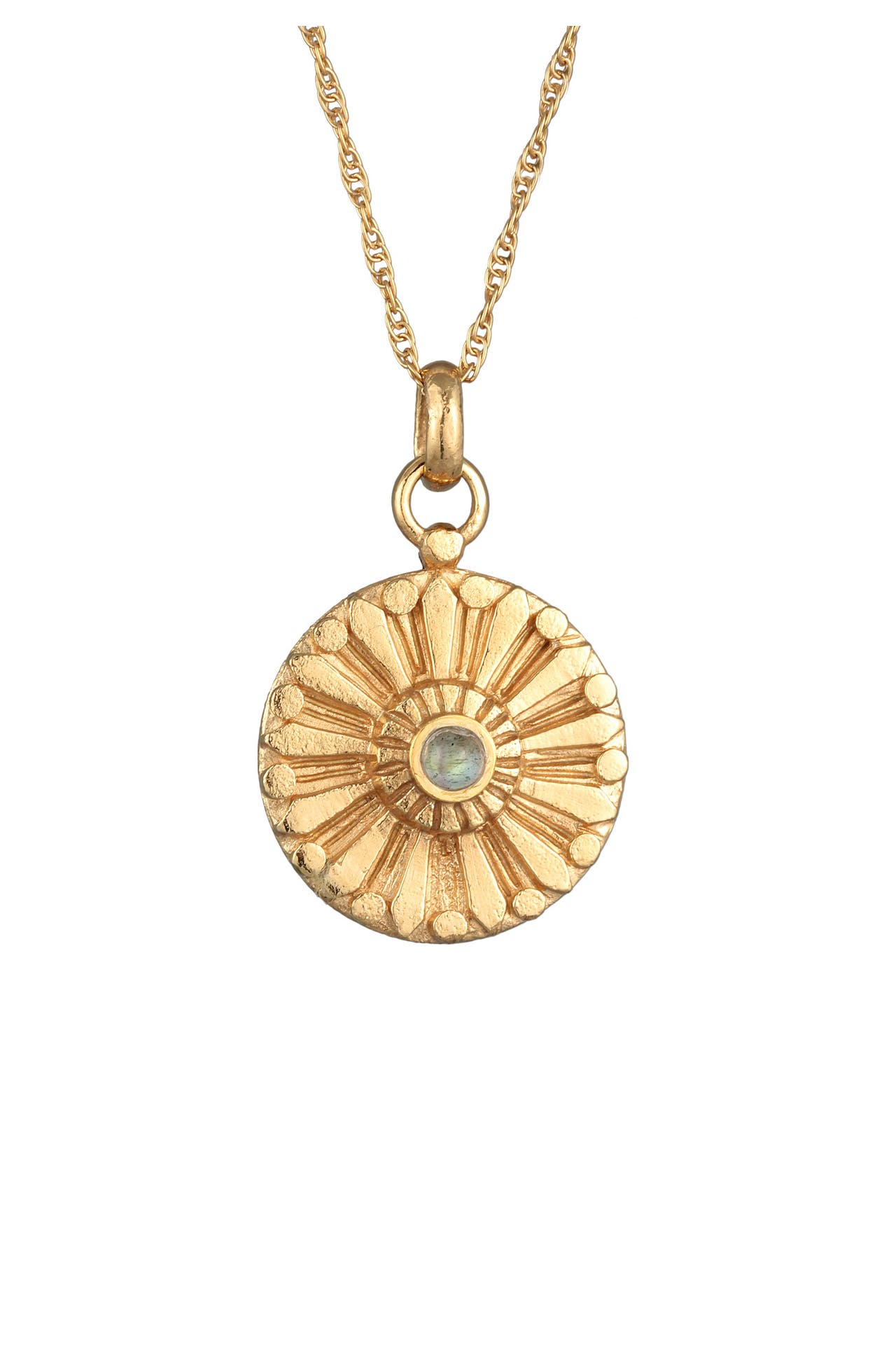 ELLI PREMIUM Kette Antike Münze Sonne Labradorit 925 Silber Gold, Bild 1